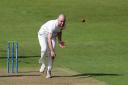 Durham's Ben Raine bowls in his side's win over Yorkshire