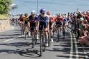 Riders in the elite men's road race tackle Saltburn Bank