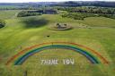 A large 'thank you' rainbow on display in Herrington Country Park in Sunderland to show the city's appreciation for all NHS, social care, care, key and frontline workers who are working hard through the coronavirus pandemic.