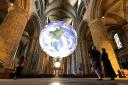 'Gaia' an installation by UK artist Luke Jerram arrives at Durham Cathedral