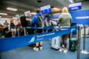 Around 2,000 passengers packed the airport on Saturday to board sold-out flights to Faro in Portugal, Spain’s Alicante and Palma in Majorca