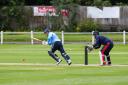 David Nash batting for England during the England over 40s game against MCC at Feethams.