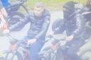 The biker was caught on camera at Teesside Crematorium on Wednesday, July 26 before making his way to Saltersgill Avenue