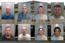 Jailed at Durham Crown Court in September ... top, from left: Andrew Tarren, Karl Robinson, Ben Coe and Anthony Craggs; and, bottom, from left: John Lamb, Simon Dawbney, Jorden Gregerson and Luis Gomes