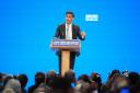 Rishi Sunak speaking at the Tory party conference on Wednesday (October 4).