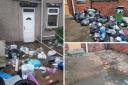 Ditched rubbish in gardens in Ferryhill