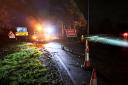 A1 reopens after fallen power line closes motorway in 'sheets of flame'