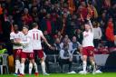 Manchester United's Scott McTominay celebrates his goal at Galatasaray
