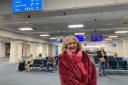 Tracey Robinson, back at Teesside Airport, 48 years after her medical emergency