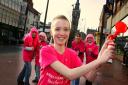 Lilli Broadbent launches the Race for Life Race in Darlington