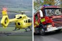 The fire service said an air ambulance was at the scene
