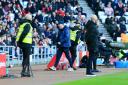 Mike Dodds lets his Sunderland frustrations show during the first half against Swansea