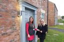 North Star Housing Officer Clare Ambrose handing over the keys to Lisa Thompson