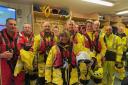 Before launching Scarborough's Shannon lifeboat The Rev Canon Kate Bottley donned RNLI crew kit in the dry room.