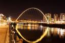 The Millennium Bridge in Gateshead goes gold last year