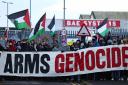 People protest arms sales at BAE Systems