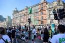 Damaged traffic lights fixed after Celtic fan party in Merchant City