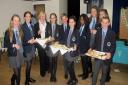 COFFEE TIME: Students Kabaso Mulenga, Gracie Spence, Charlotte Kay, Katie Lamb, Olivia Austin, Katie McLeish, Anna O’Brien, Jack Hewitt and Matthys Mooij with Year 9 pastoral learning manager Eve Hannford