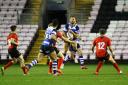Jacob Woodhouse of Darlington Mowden Park takes a high ball during the Darlington Mowden Park vs Blaydon in the National League Division One match at the Northern Echo Arena, Darlington on Saturday 19th December 2015 (50192449)
