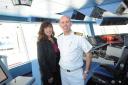 Captain Hamish Elliott, on the Seabourn Sojourn with his wife, Gail