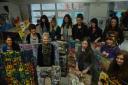 ART ATTACK: Students from QE Sixth Form College with some of the art work they have produced as part of their collaborative project with Westbrook Villas Residents Association and the Head of Steam Railway Museum.