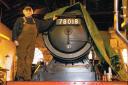 CHIEF VOLUNTEER: Malcolm Simpson pictured with 78018 at Darlington Railway Preservation Society’s headquarters