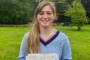 Ripon Grammar School student Mia Barnett with her A-level results