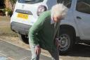 'Great Margaret' Barron playing hopscotch at the age of 91