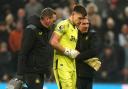 Newcastle goalkeeper Nick Pope was forced off injured against Manchester United