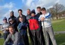 Young golfers Toby Mitford, Tom Hartshorne, Millie Hixon, Callum Brown, Callum Moncur and Freddie Walker are all involved on Steve McClaren's Golf Academy. Steve is also pictured with his son and psychologist, Josh McClaren, and strength and condition