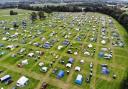 Soically distanced tents each with toilets at last year's Deer Shed Base Camp