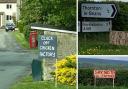 Signs opposing plans for a free range egg farm at Thornton le Beans