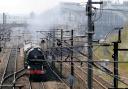 BACK HOME: The Tornado travels north out of Darlington station on Saturday