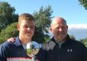 Jack and his dad, Stephen with the trophy