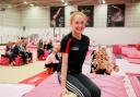 Mia Scott with her many friends and supporters at South Durham Gymnastic Club’s Pink Gym