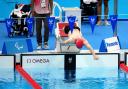 Lyndon Longhorne dives into the pool during the Tokyo Paralympics