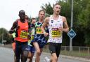 Elite Runners including race winner Marc Scott at the 9 mile mark of the Great North Run 2021. Picture: CHRIS BOOTH