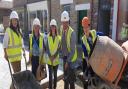 Shannon Turner Riley, Remaking Beamish Design Team Officer; Beamish Partnerships Coordinator Liz Peart, Remaking Beamish Administration Assistant Rachel Langston, Lewis Stokes of The Banks Group and Margaret Vaughan of the County Durham Community