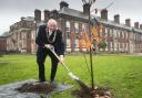 Cllr Stuart Martin plants a tree at County Hall to commemorate The Queen’s Platinum Jubilee