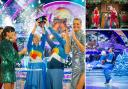 Three stills from Strictly Come Dancing's Christmas Special 2020. Credit: PA
