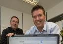 Alan Baset of EMSS, right, with Paul Drake, Operations Director with Sapere Software