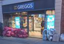 The bags piled up outside Greggs in Durham. Picture: PETER GARTHWAITE.