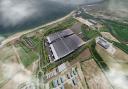 An artist's impression of the proposed Britishvolt gigafactory at Cambois, near Blyth in Northumberland.