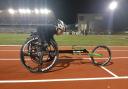 Ollie Porter in his new racing wheelchair