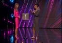 Amadna Holden on stage with Andrew Basso in Britain's Got Talent episode (ITV)
