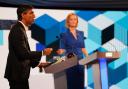 Rishi Sunak and Liz Truss taking part in the BBC Tory leadership debate, Our Next Prime Minister Picture: PA