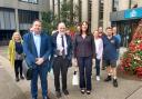 Skerningham objectors group with David Clark, Alan Macnab and Roz Henderson (front) outside Darlington Town Hall by Gareth Lightfoot