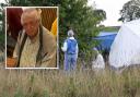 Police have identified the body they found off the A696 in Northumberland as that of Peter Coshan, inset. Forensic investigators were seen at the scene at the weekend (September 3-4). Pictures: PA & NNP