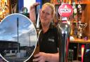 Pub landlady Nicola Jack from the Miners Arms says the new 5G mast outside her pub, inset, is an 