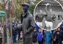 Statue of the late Jack Charlton unveiled in Hirst Park, in his home town of Ashington, today                                               
                  Picture: NORTHUMBERLAND COUNTY COUNCIL